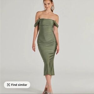 Sage Strapless Olive Dress